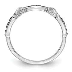 14K White Gold Black Diamond Band - 7