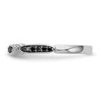 14k White Gold X-Design 1/10 carat Black Diamond Complete Band