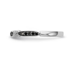 14K White Gold Black Diamond Band - 7