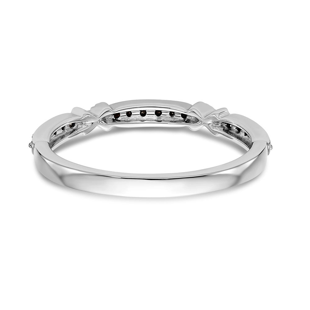 14K White Gold Black Diamond Band - 7