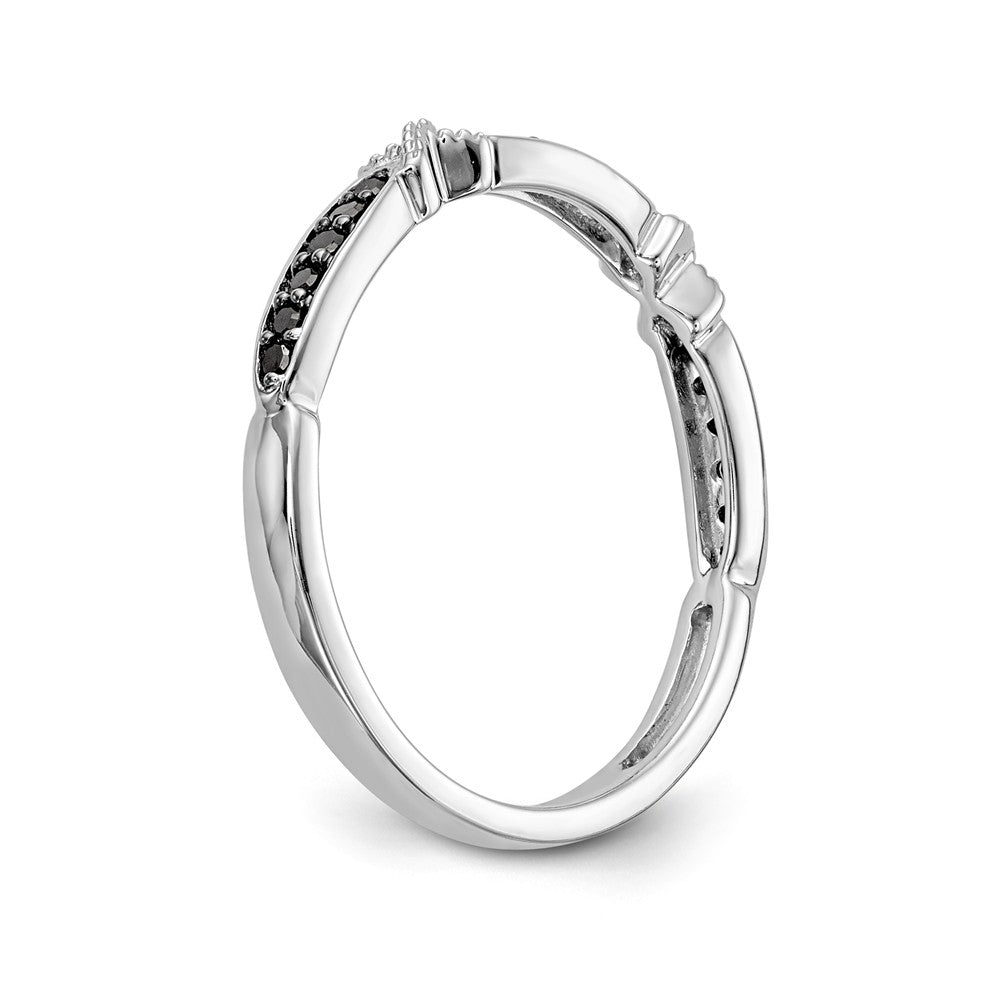 14K White Gold Black Diamond Band