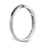 14k White Gold X-Design 1/10 carat Black Diamond Complete Band