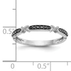 14k White Gold X-Design 1/10 carat Black Diamond Complete Band