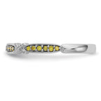 14k White Gold Yellow Diamond Band