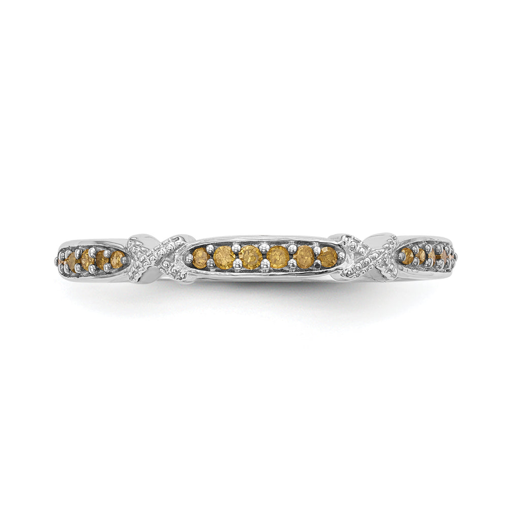 14k White Gold Yellow Diamond Band
