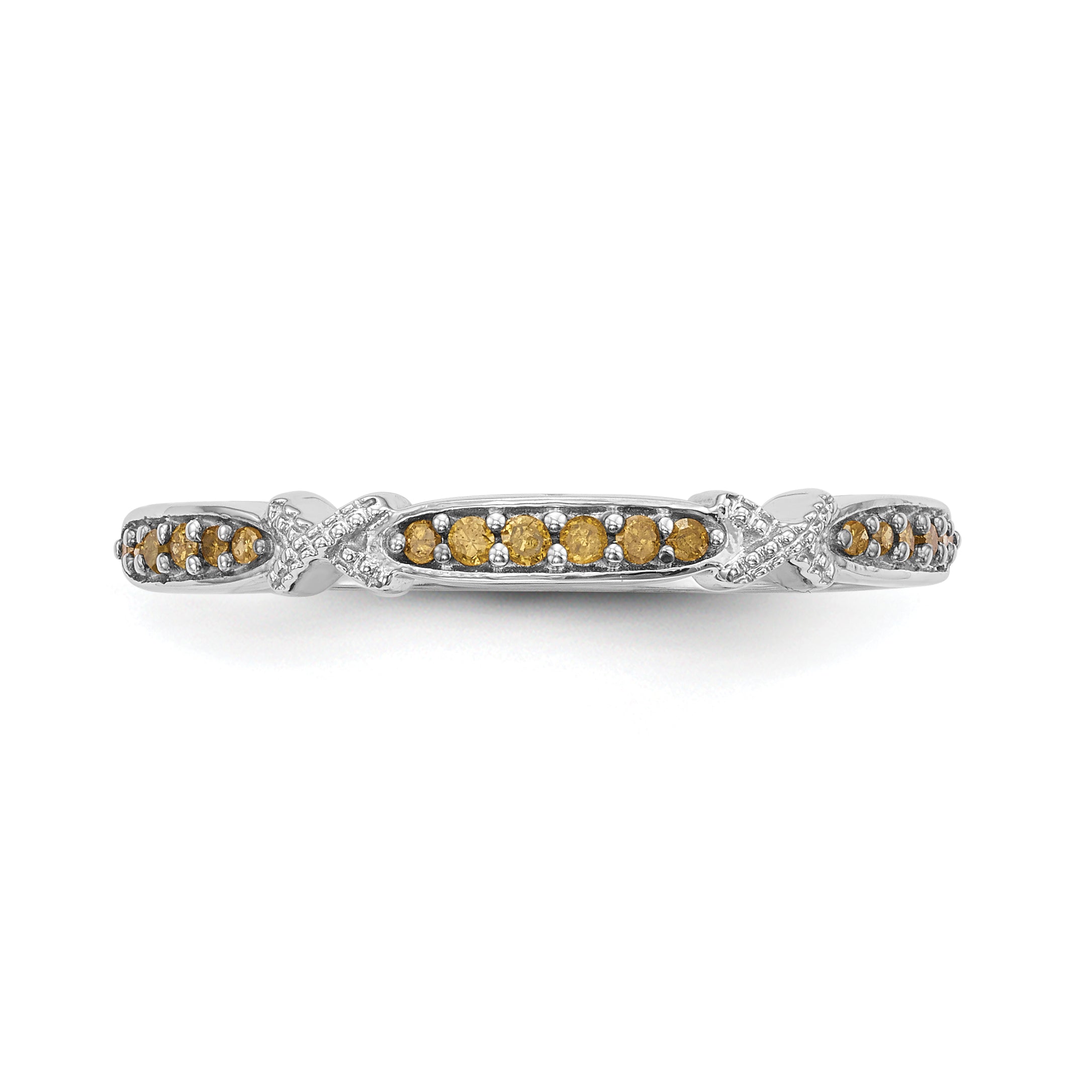 14k White Gold Yellow Diamond Band