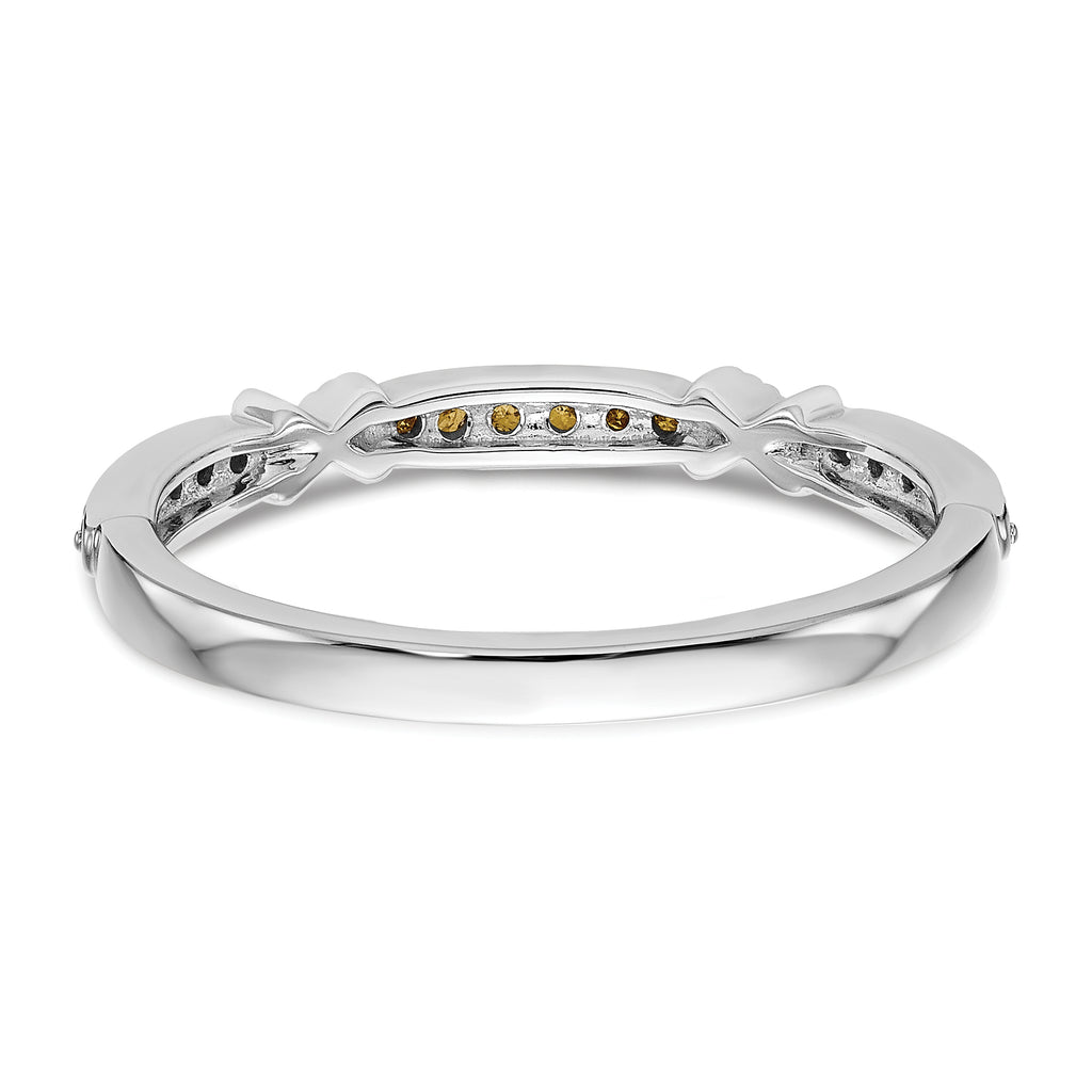 14k White Gold Yellow Diamond Band