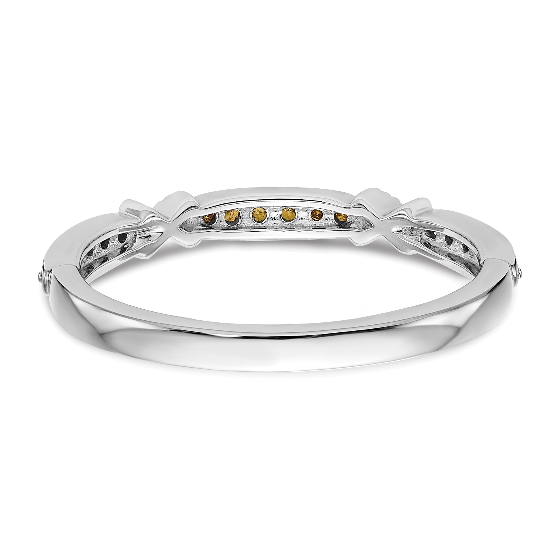 14k White Gold Yellow Diamond Band