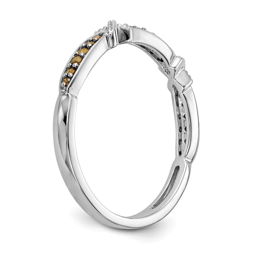 14k White Gold Yellow Diamond Band