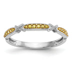 14k White Gold Yellow Diamond Band