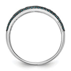 14k White Gold 3/4 carat Blue and White Diamond Complete Channel Band