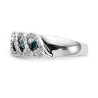 14k White Gold Blue & White Diamond Band