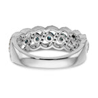 14k White Gold Blue & White Diamond Band
