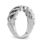 14k White Gold Blue & White Diamond Band