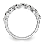 14k White Gold Black & White Diamond Band