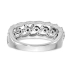 14k White Gold Black & White Diamond Band