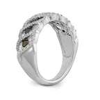 14k White Gold Black & White Diamond Band