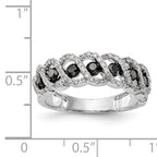14k White Gold Black & White Diamond Band