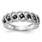 14k White Gold Black & White Diamond Band