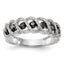14k White Gold Black & White Diamond Band