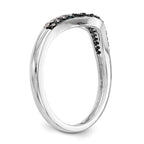 14k White Gold 1/5 carat Blue and White Diamond Contoured Complete Band