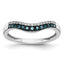 14k White Gold 1/5 carat Blue and White Diamond Contoured Complete Band