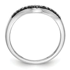 14k White Gold 1/5 carat Black and White Diamond Contoured Complete Band