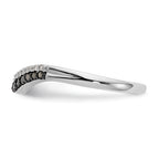 14k White Gold 1/5 carat Black and White Diamond Contoured Complete Band