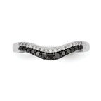 14k White Gold 1/5 carat Black and White Diamond Contoured Complete Band