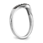 14k White Gold 1/5 carat Black and White Diamond Contoured Complete Band