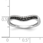 14k White Gold 1/5 carat Black and White Diamond Contoured Complete Band