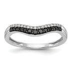 14k White Gold 1/5 carat Black and White Diamond Contoured Complete Band