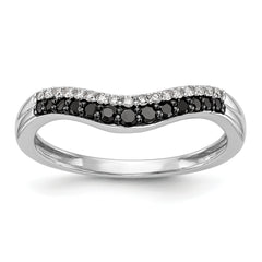 14K White Gold Black & White Diamond Band - 7