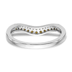 14k White Gold 1/5 carat Yellow and White Diamond Contoured Complete Band