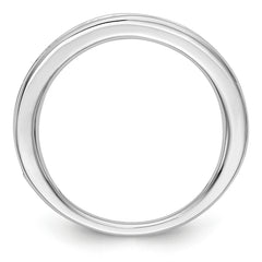 14K White Gold Emerald Band - 7