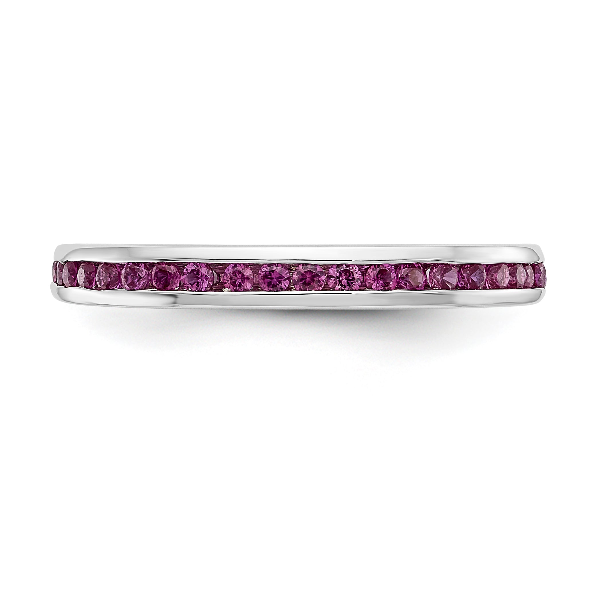 14K White Gold Ruby Band