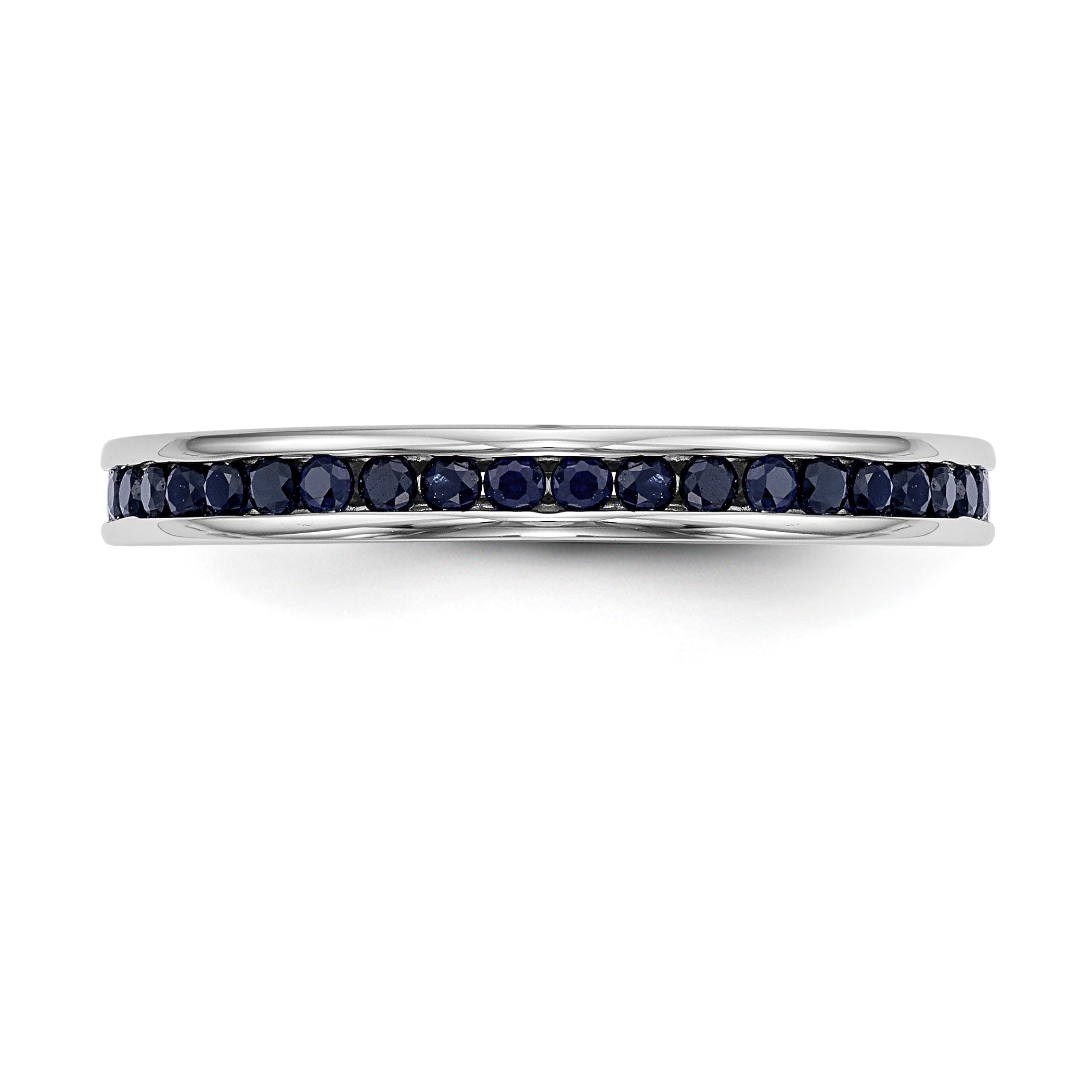 14K White Gold Sapphire Band - 7