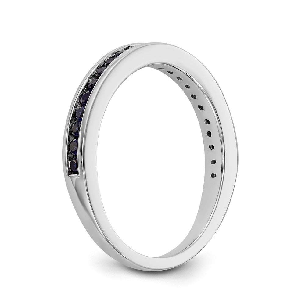 14K White Gold Sapphire Band - 7
