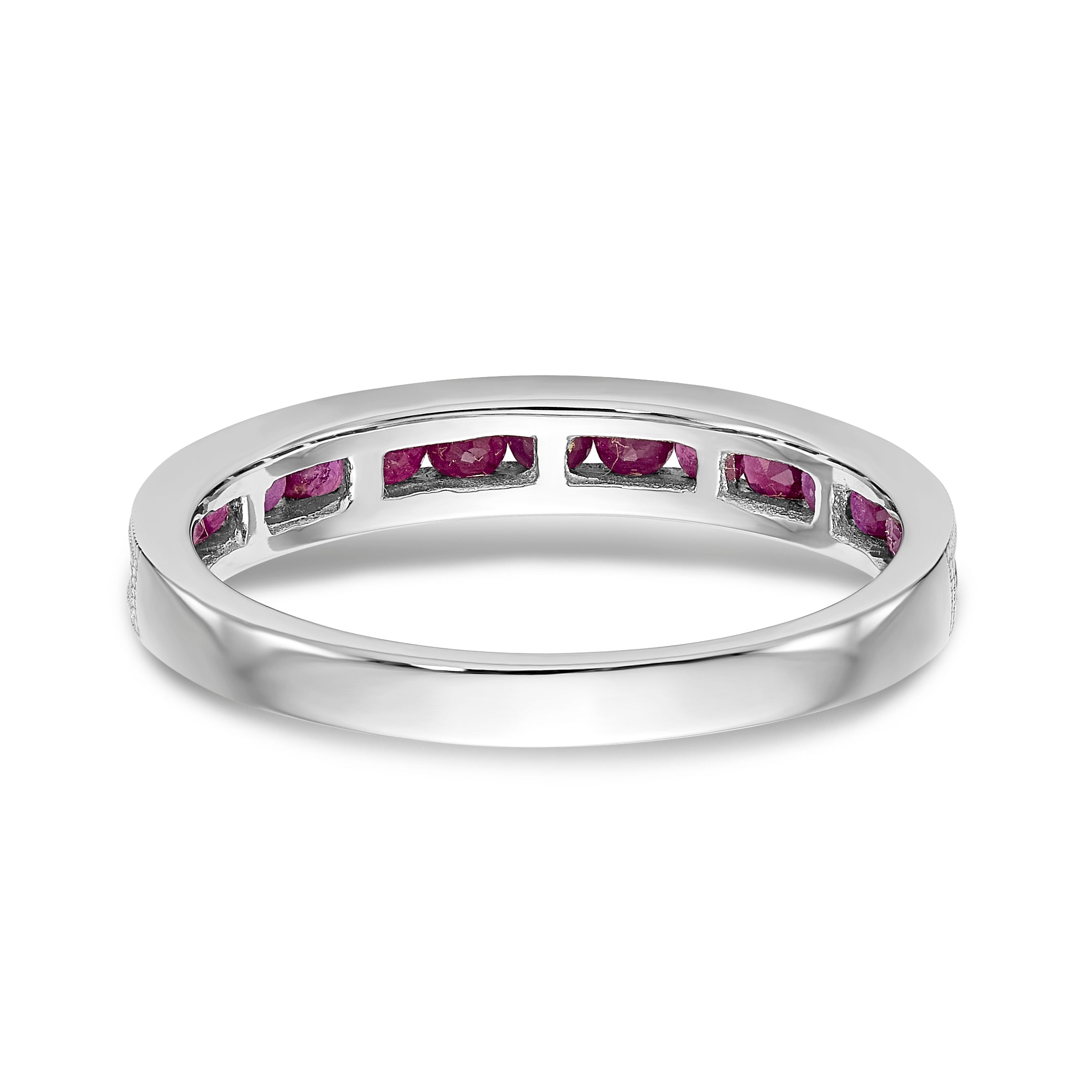 14K White Gold Ruby Band