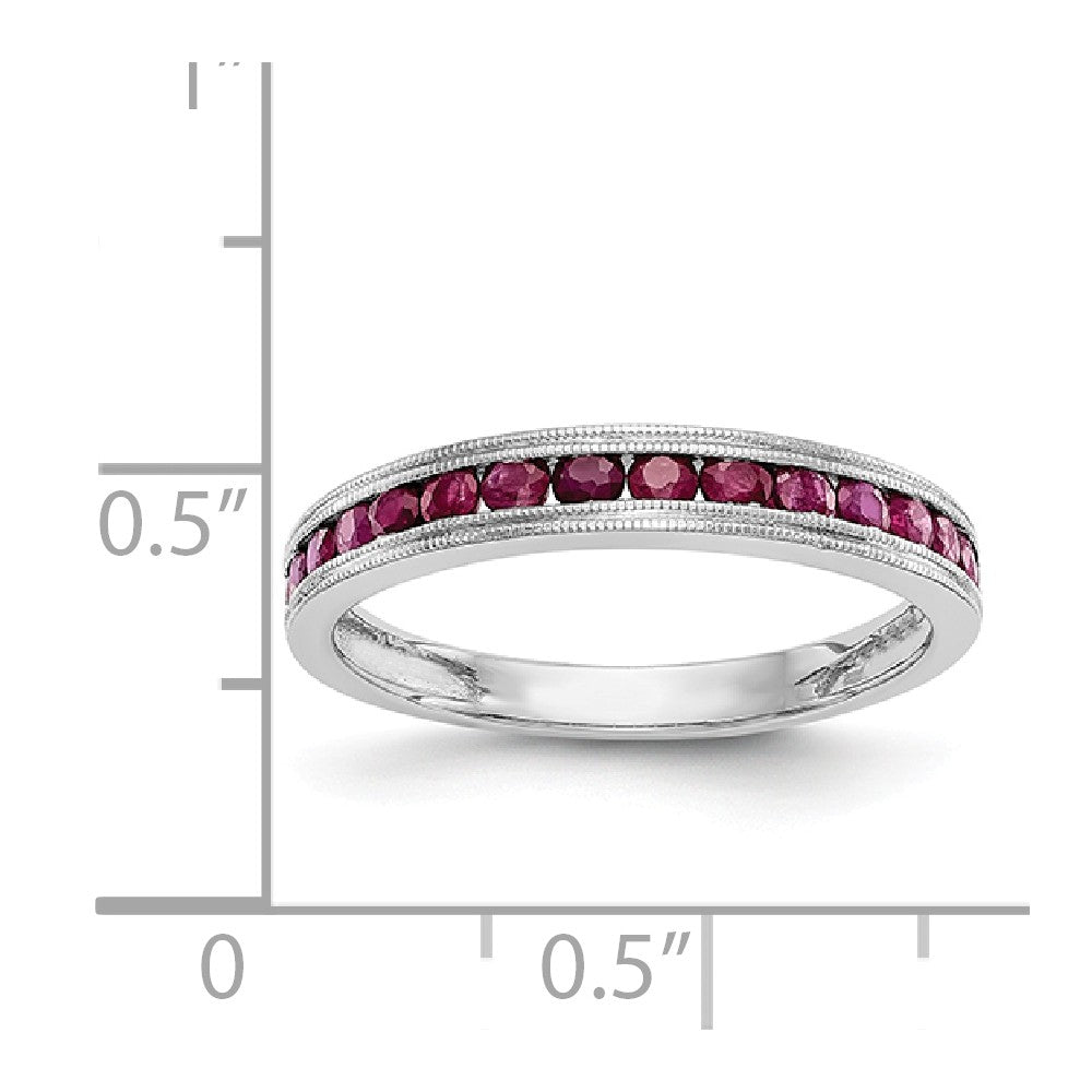 14K White Gold Ruby Band