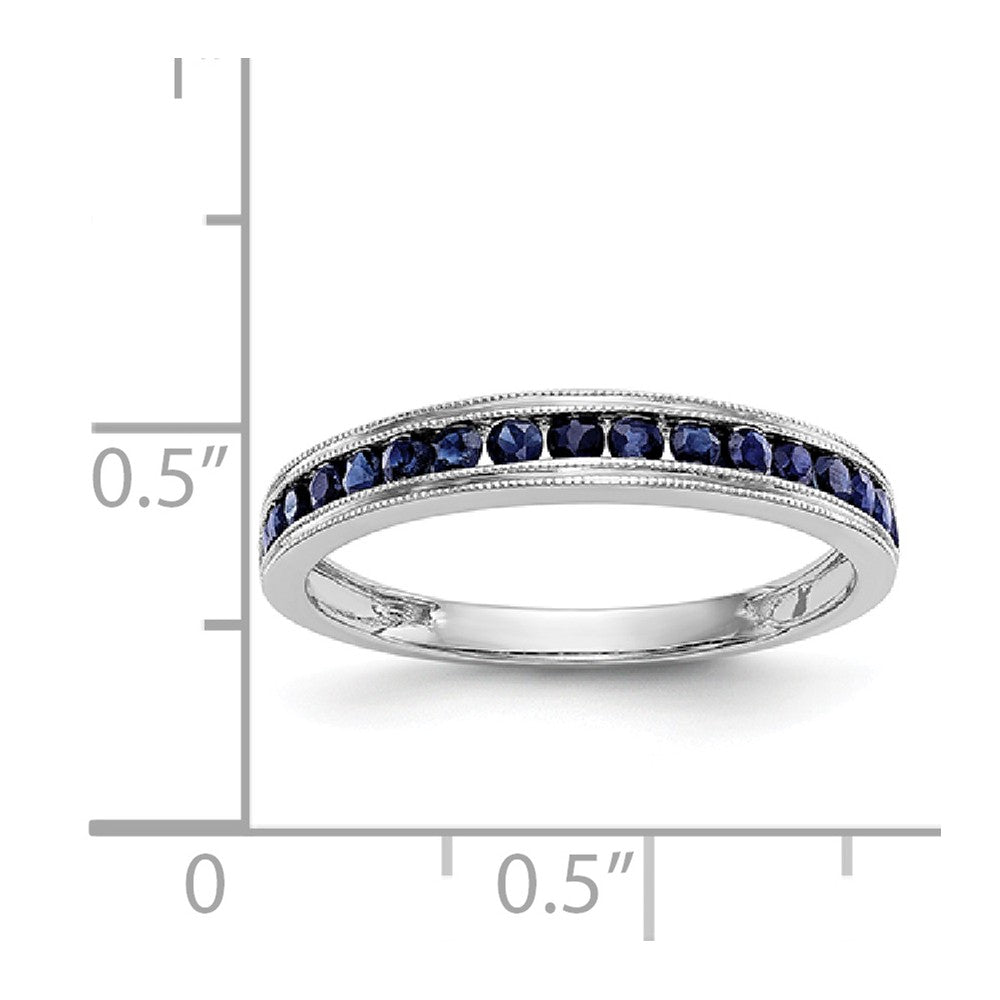 14K White Gold Blue Sapphire Band