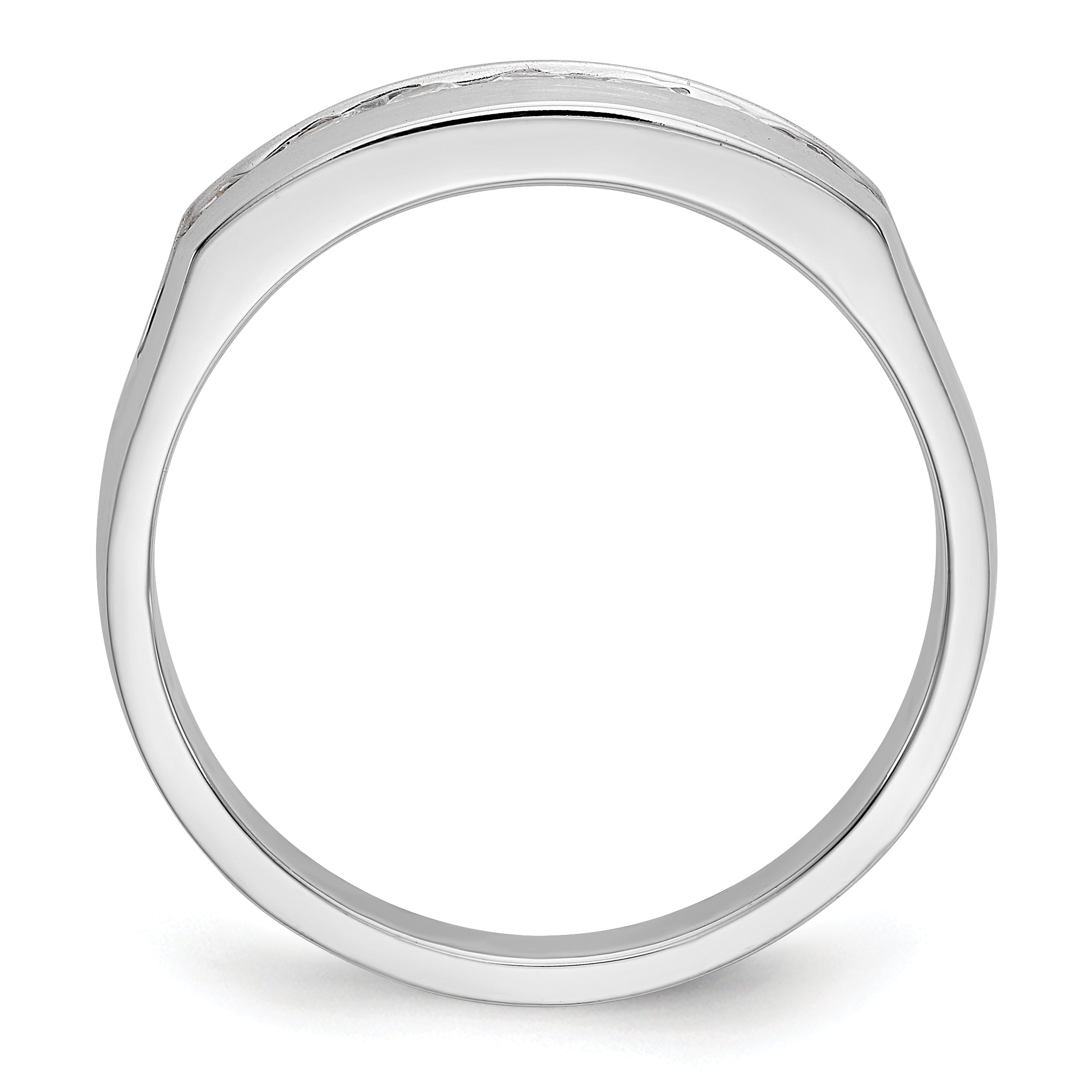 14K White Gold 7-Stone 1/2 carat Diamond Complete Men's Channel Band Secondary image