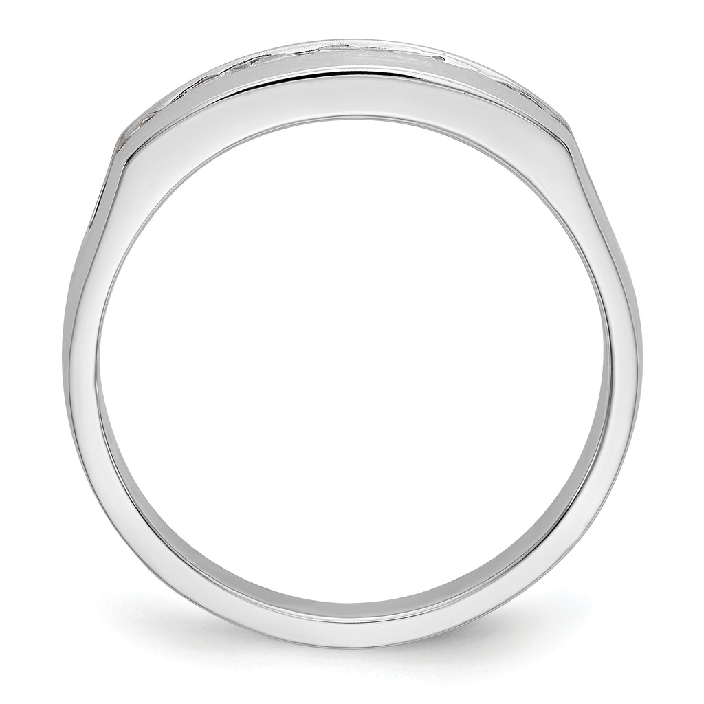 14K White Gold 7-Stone 1/2 carat Diamond Complete Men's Channel Band