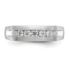 14K White Gold 7-Stone 1/2 carat Diamond Complete Men's Channel Band