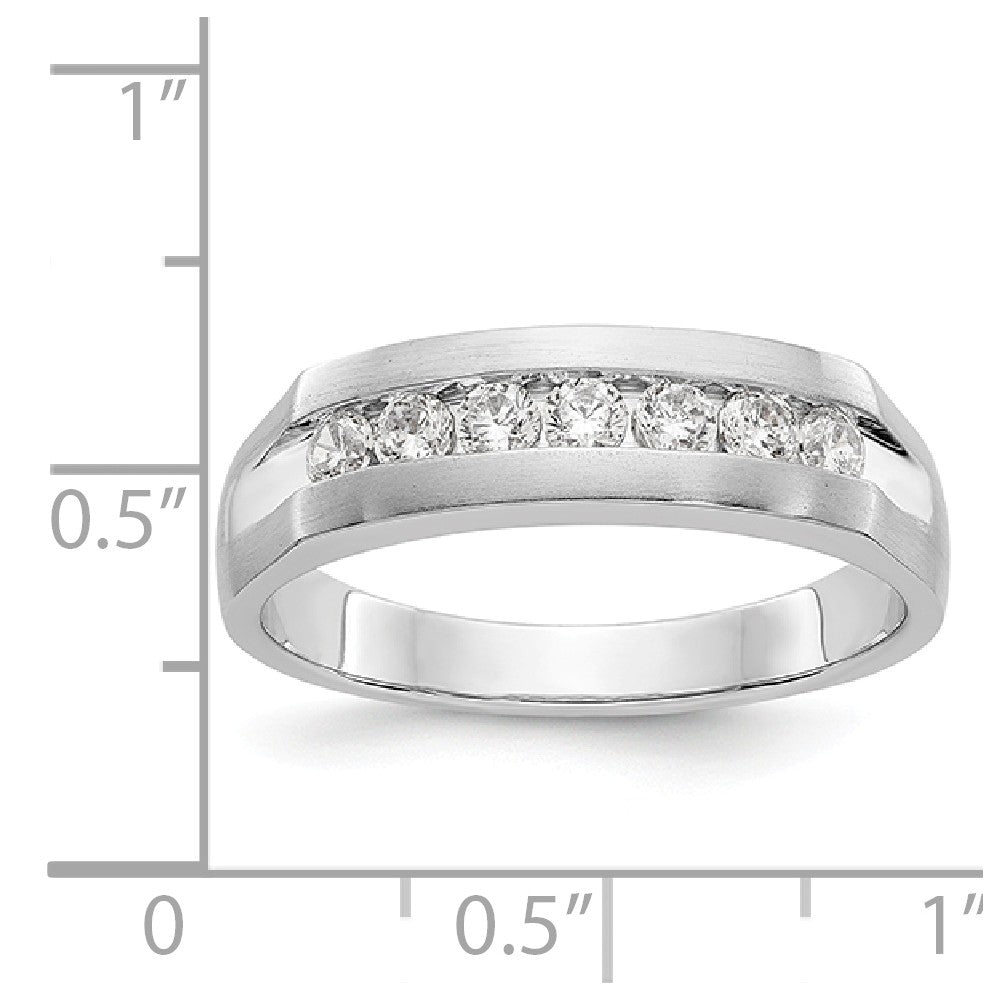 14K White Gold Diamond Men's Band