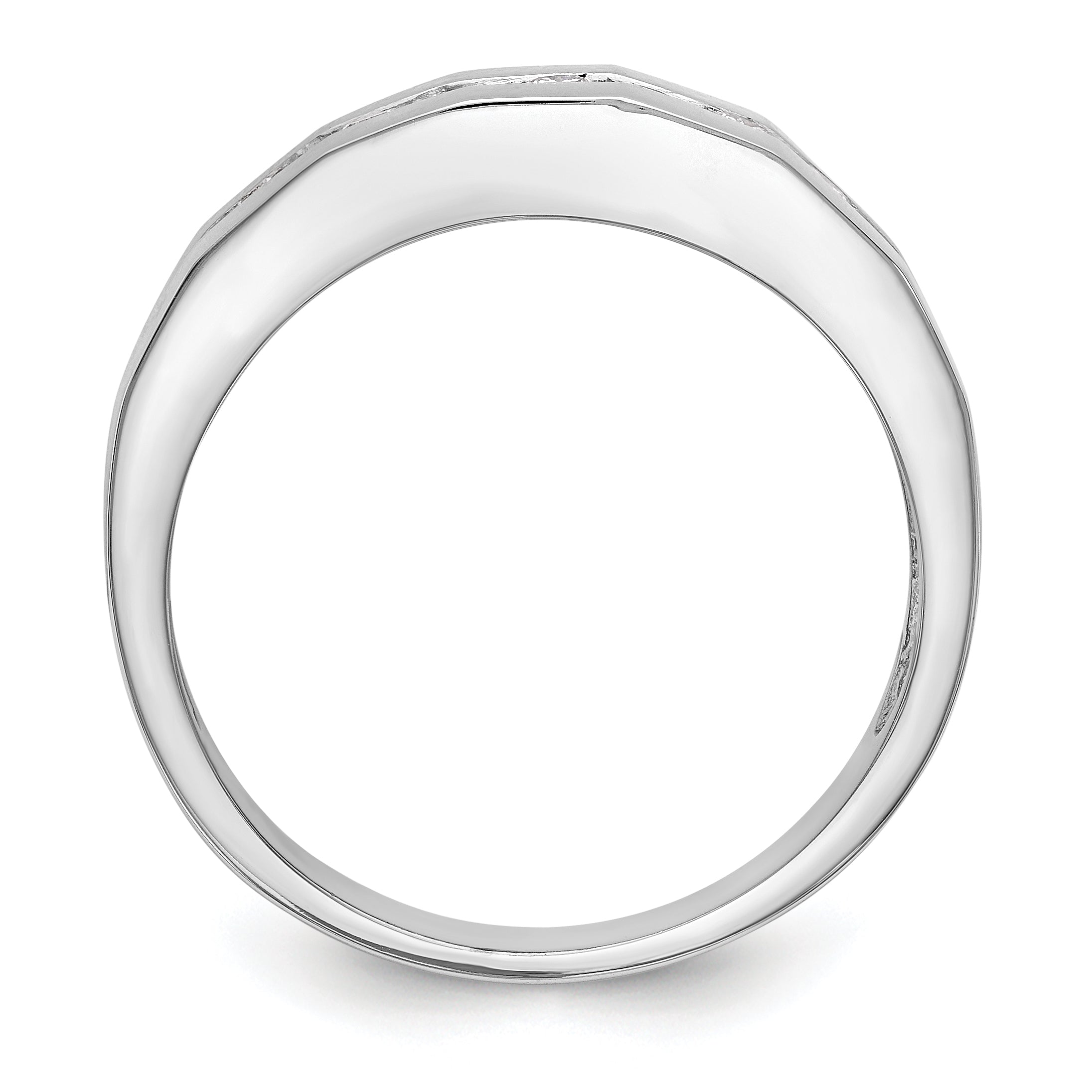 14K White Gold 7-Stone 1/3 carat Diamond Complete Men's Channel Band Secondary image