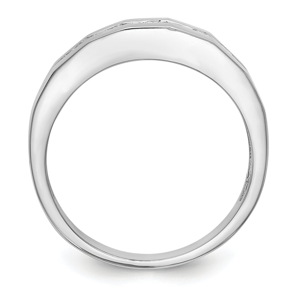 14K White Gold 7-Stone 1/3 carat Diamond Complete Men's Channel Band