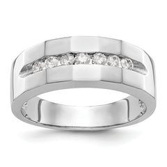 14K White Gold 7-Stone 1/3 carat Diamond Complete Men's Channel Band