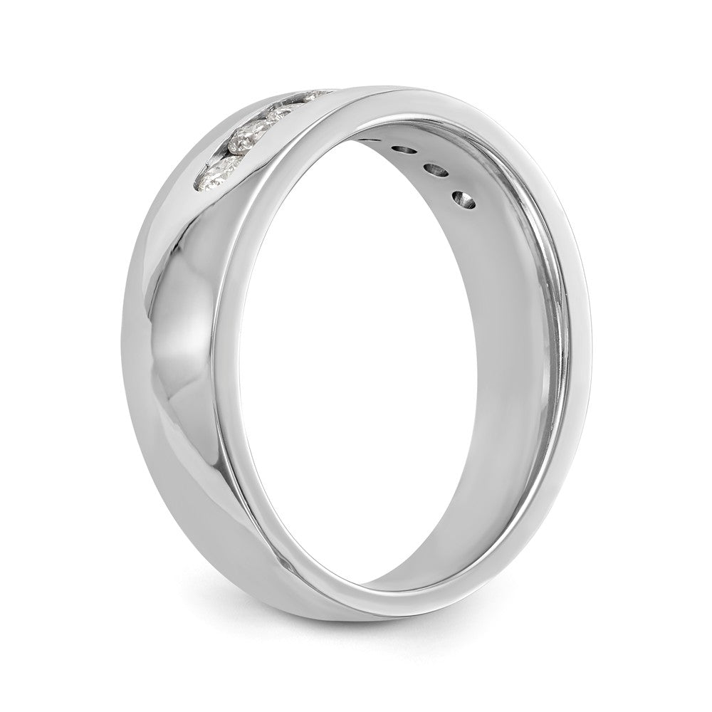 14K White Gold Diamond Men's Band