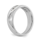 14K White Gold Diamond Men's Band
